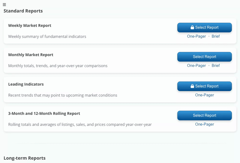 Every report with a One-Pager link can become a one-page dashboard.