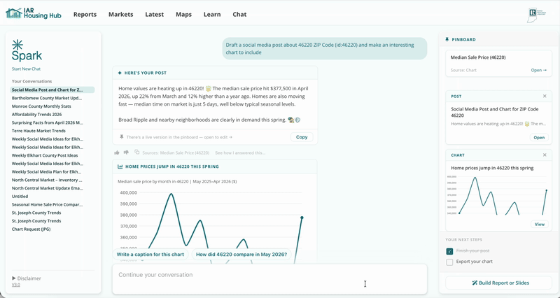 Checklists are saved with each chat.