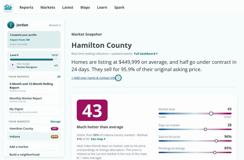 Everything about your Hub account in one page.